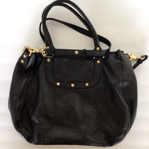TORY BURCH BLACK PEBBLE LEATHER HOBO BAG - Picture 5 of 17